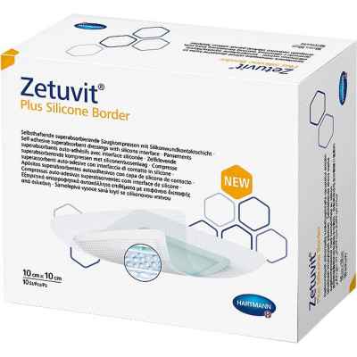 Επιθέματα κατακλίσεων αυτοκόλλητα Hartmann Zetuvit Plus Silicone Border 10x10 cm | Συσκευασία 10 τεμ. Επιθέματα κατακλίσεων H...
