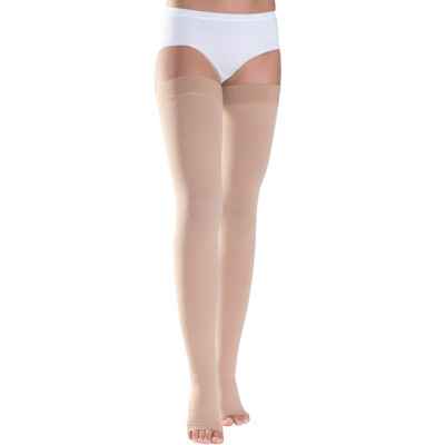 Κάλτσες ριζομηρίου Sigvaris Cotton 2 Κλάση 2 Μπεζ με Ανοιχτά δάκτυλα | Μήκος Short Κάλτσες ριζομηρίου