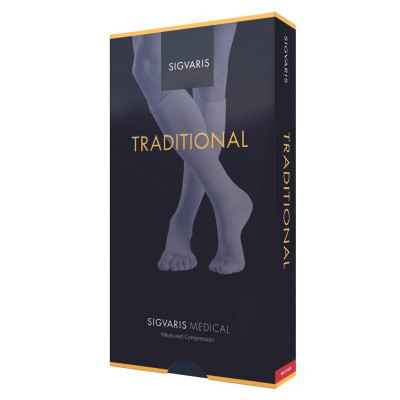 Κάλτσες κάτω γόνατος Sigvaris 503 AD Κλάση 2 (22-32 mmHg) Μπεζ με ανοιχτά δάκτυλα | Μήκος Long Κάλτσες κάτω γόνατος