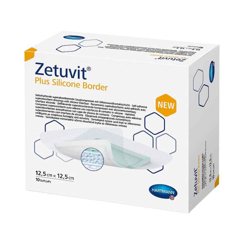 Επιθέματα κατακλίσεων αυτοκόλλητα Hartmann Zetuvit Plus Silicone Border 12,5x12,5 cm | Συσκευασία 10 τεμ. Επιθέματα κατακλίσε...