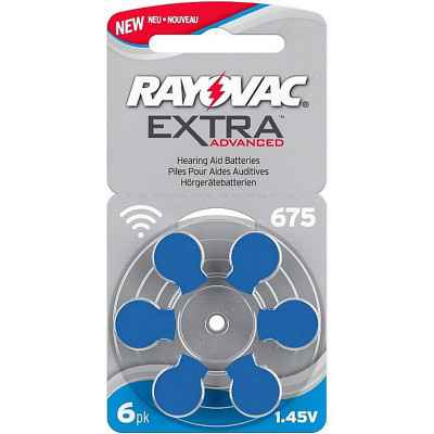 Μπαταρίες ακουστικών βαρηκοΐας Rayovac Extra Advanced 675 (6τμχ) Μπαταρίες ακουστικών βαρηκοΐας