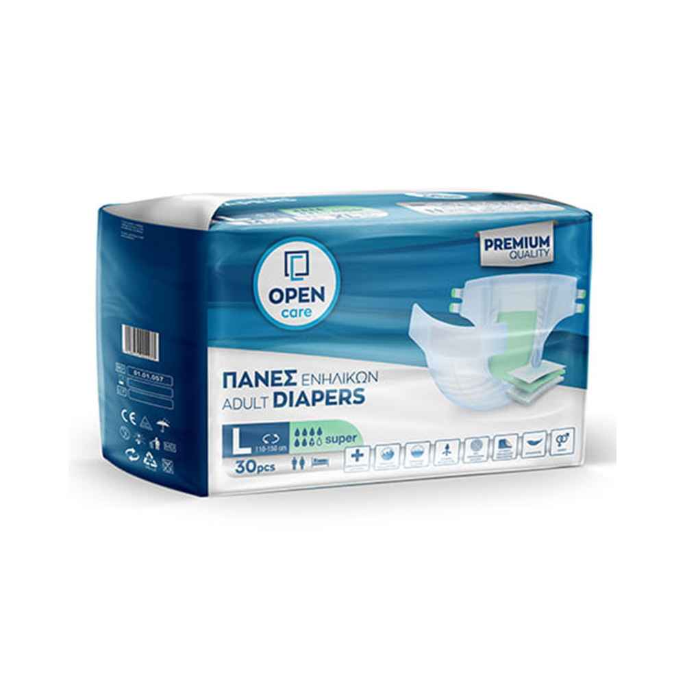 Πάνες ακράτειας ημέρας Open Care Economy Pack No3 Large 30 τμχ. Πάνες ακράτειας με αυτοκόλλητο