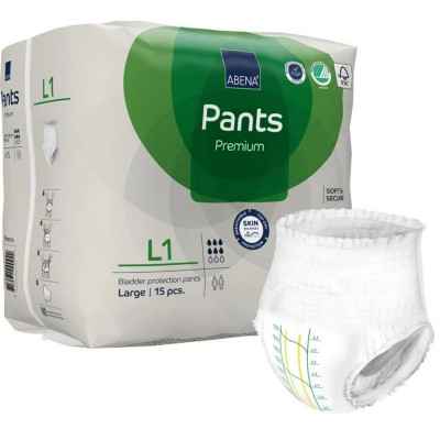 Πάνες βρακάκι ημέρας μεγάλης ακράτειας Abena Pants Premium L1 Large 15 τμχ Πάνες βρακάκι ακράτειας