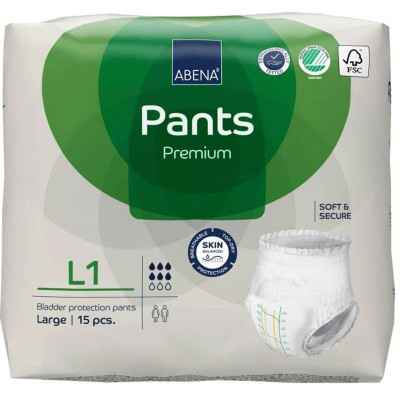 Πάνες βρακάκι ημέρας μεγάλης ακράτειας Abena Pants Premium L1 Large 15 τμχ Πάνες βρακάκι ακράτειας