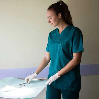 Σετ στολή ιατρική Unisex Alezi | Σκούρο Πράσινο Στολές Ιατρών / Νοσηλευτών Unisex