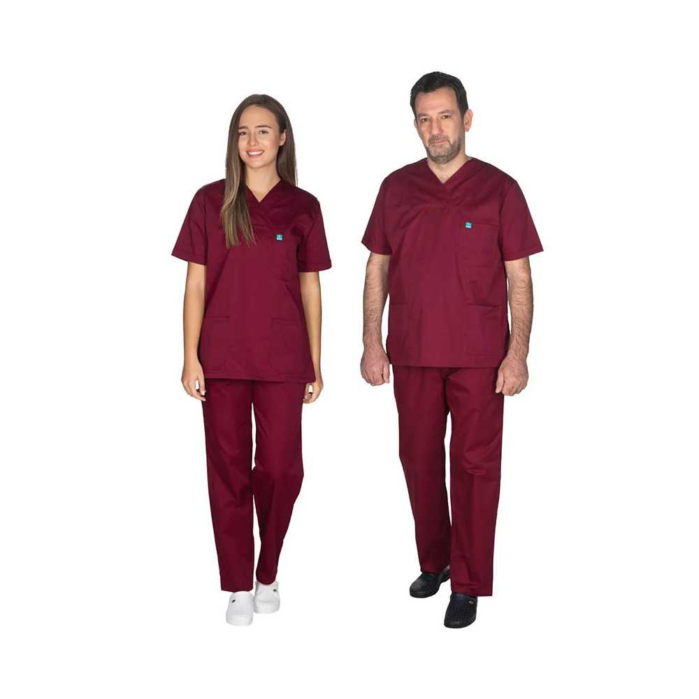 Set Ιατρική στολή Νοσηλευτών & γιατρών Alezi Unisex | Μπορντό Στολές Ιατρών / Νοσηλευτών Unisex