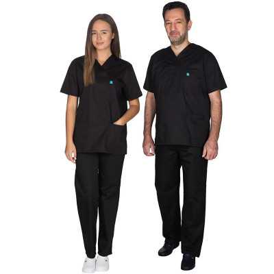 Σετ στολή Νοσηλευτών & Ιατρών Alezi Unisex | Μαύρο Στολές Ιατρών / Νοσηλευτών Unisex