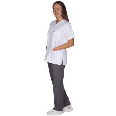 Σετ Ιατρική - Νοσοκομειακή στολή Alezi Unisex | Γκρι - Λευκό Στολές Ιατρών / Νοσηλευτών Unisex