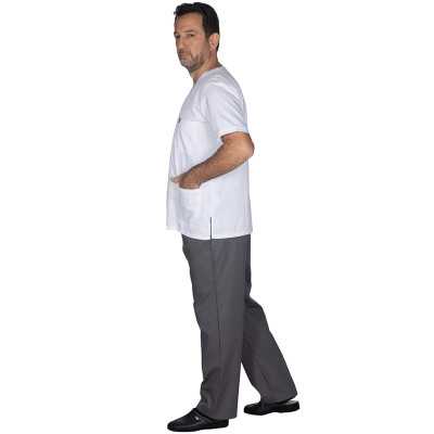 Σετ Ιατρική - Νοσοκομειακή στολή Alezi Unisex | Γκρι - Λευκό Στολές Ιατρών / Νοσηλευτών Unisex
