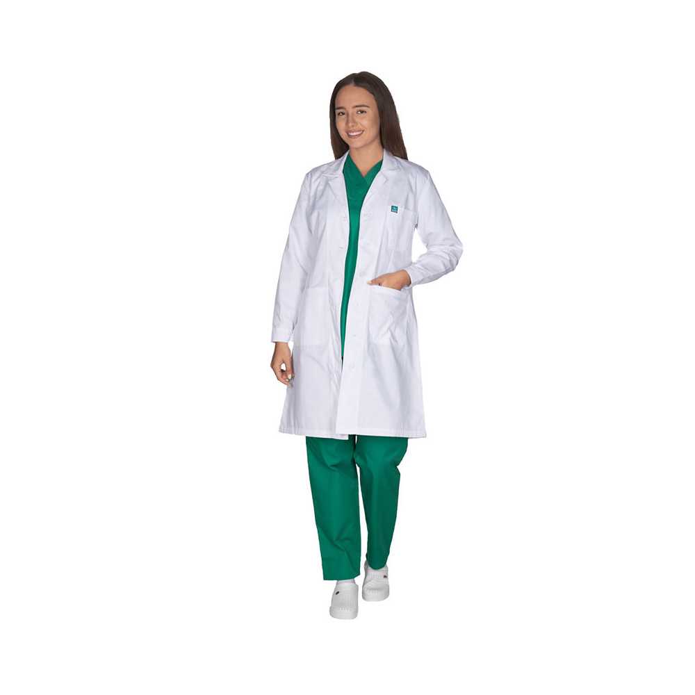 Ιατρική ποδιά γυναικεία λευκή Alezi | Μακρύ μανίκι Ιατρικές ποδιές