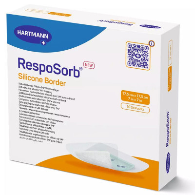 Επίθεμα κατακλίσεων αυτοκόλλητο Hartmann RespoSorb Plus Silicone Border 17,5x17,5 cm | 1 τεμ. Επιθέματα κατακλίσεων Hartmann ...