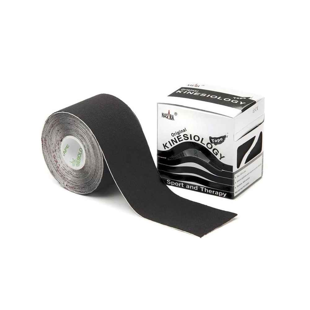 Επίδεσμος κινησιοθεραπείας Kinesiology tape Nasara® 5cm x 5m Μαύρο Προϊόντα Taping
