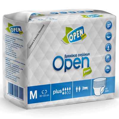 Βρακάκι ακράτειας ενηλίκων Open Care Medium 14τμχ. Πάνες βρακάκι ακράτειας