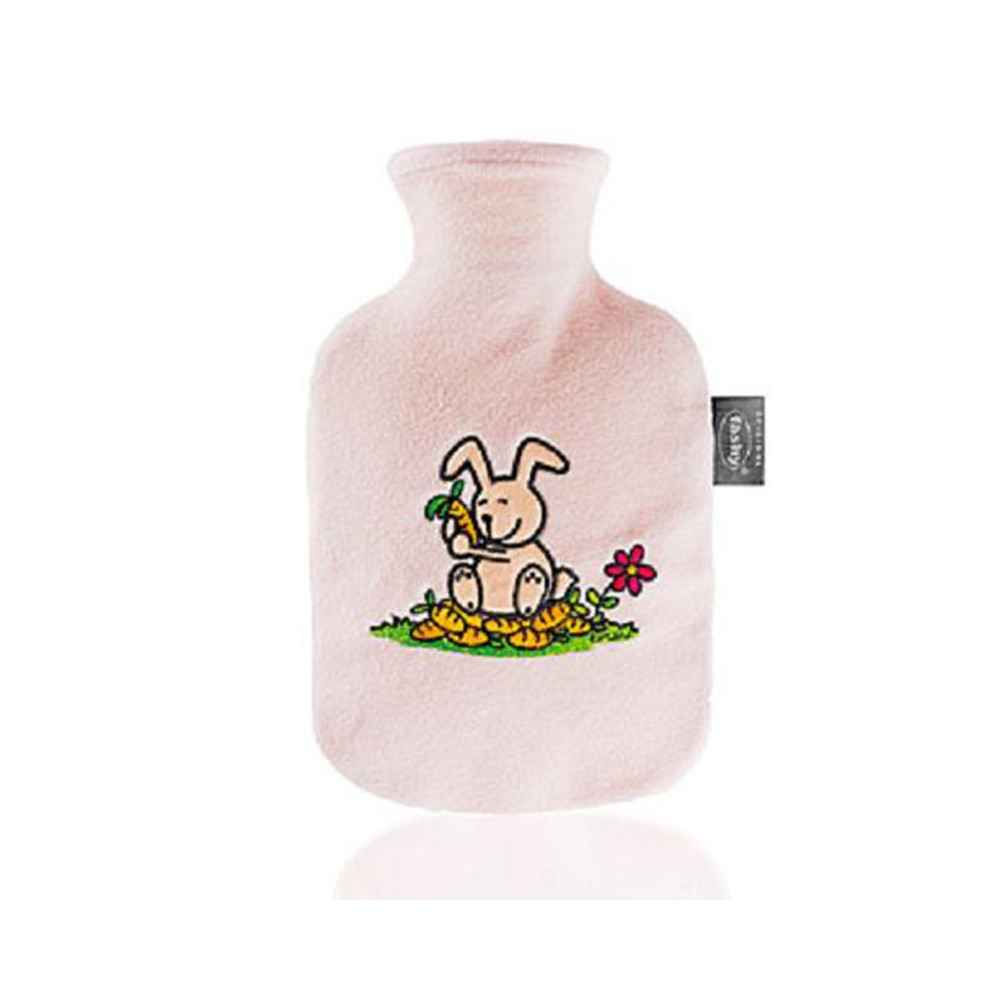 Παιδική θερμοφόρα νερού με fleece κάλυμμα Fashy 0,8 Lt | Ροζ Θερμοφόρες νερού